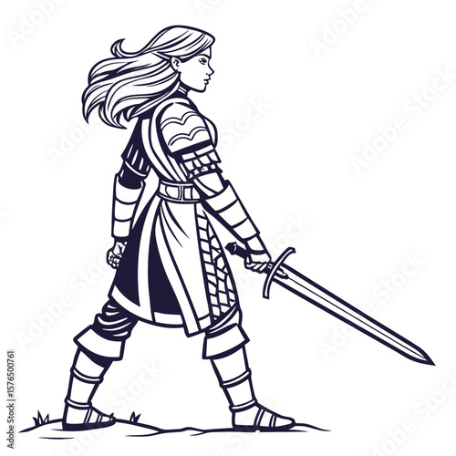 queen with sword