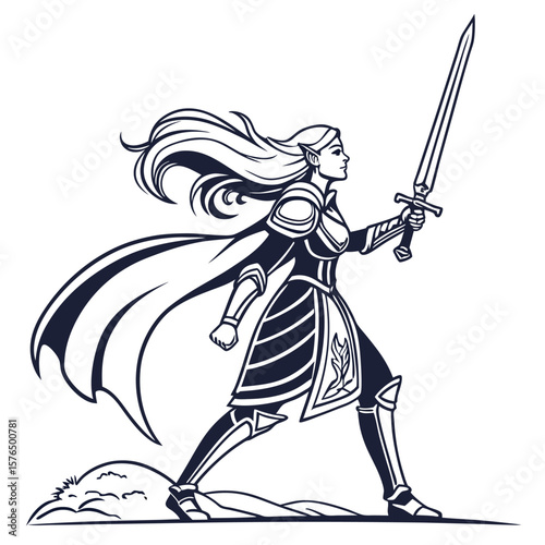 queen with sword