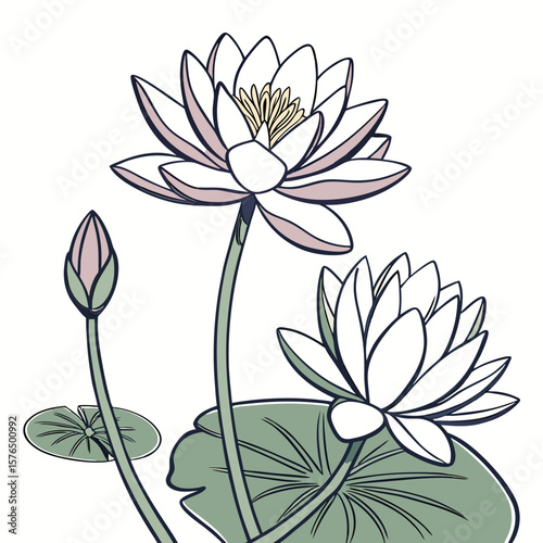vector illustration of lotus flower