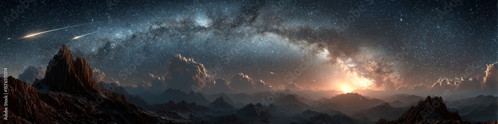 Naklejka premium Beautiful night sky with stars