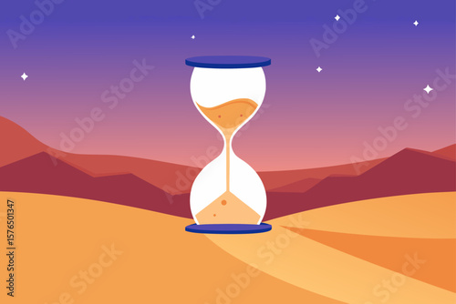 Giant Hourglass Draining Stars from the Sky in a Desert