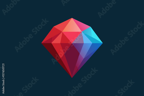 Shiny Hyper Realistic Gem Pattern with Glowing Facets