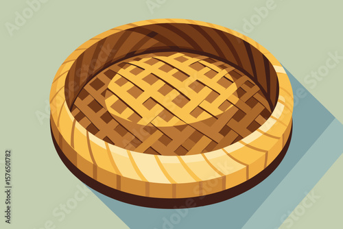 Top View of an Indonesian Woven Basket Pattern