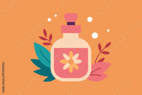 Luxury Perfume Bottle with Floral Elements