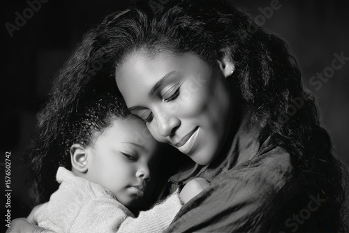 Mother Holding Her Child in a Warm Embrace, Showcasing Love and Connection in...