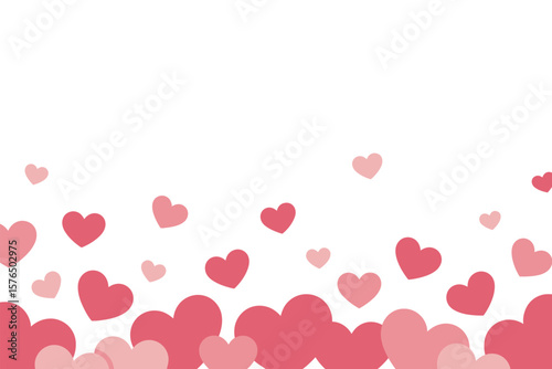 Lovely hearts background features pink and red hearts floating, perfect for Valentine's Day or expressing love and affection.