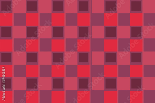 Geometric square pattern design with shades of red, creating a vibrant and visually engaging tileable background texture.