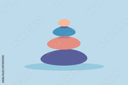 Simple Zen Stone Stacking with a Soft Gradient Sky