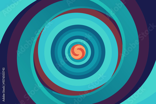 Abstract Spinning Spiral Tunnel with Glowing Edges