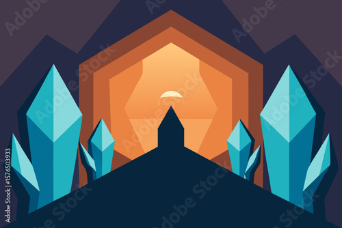 Fractal Patterns on Symmetrical Crystal Cave Walls
