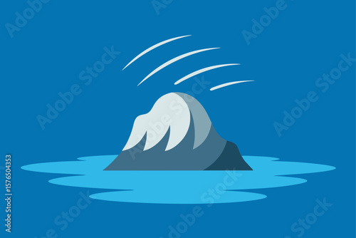 Time Frozen Waves Around a Lone Island Rock