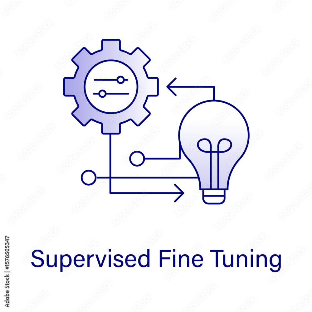 AI Supervised Fine Tuning Vector – Training Dataset, Language Model, Supervised Learning, NLP Model, AI Accuracy AI Supervised Fine Tuning Vector – Training Dataset, Language Model, Supervised Learning, NLP Model, AI Accuracy