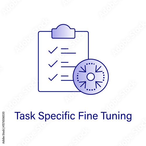 Fine Tuning for Tasks Vector – Language Model Customization, Specialized NLP Icon, AI Optimization, LLM Task-Specific