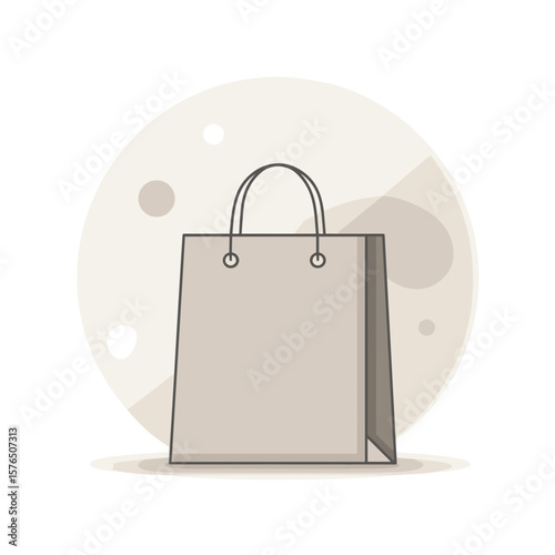 Simple shopping bag illustration with neutral background design  