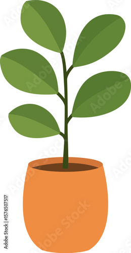 Plant in a pot. Vector stock illustration eps10. Adobe Illustrator Artwork