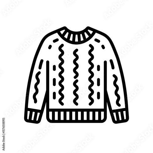 Knit sweater with unique pattern in minimalist design  
