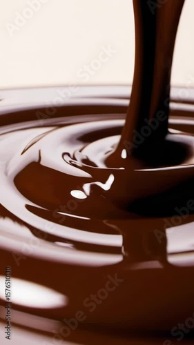 melted chocolate dripping on light background
