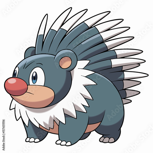 Animated Porcupine : A cute and playful animated porcupine, featuring a striking coat of sharp quills, captivating eyes, and a friendly demeanor, embodying the charm of the wild.