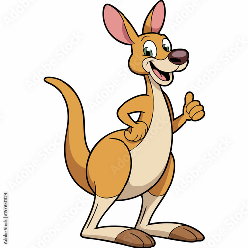 Happy Kangaroo Thumbs Up Cartoon
