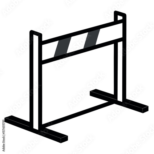 Simple vector illustration of an athletic hurdle. Ideal for track and field graphics, sports icons, competition visuals, training designs, and athletics branding.