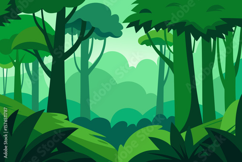 Tropical palm trees grace beaches, islands, and jungles, offering a vibrant summer paradise illustration under the sun