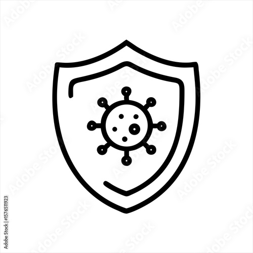 Shield protection antivirus virus safety defense security silhouette vector illustration