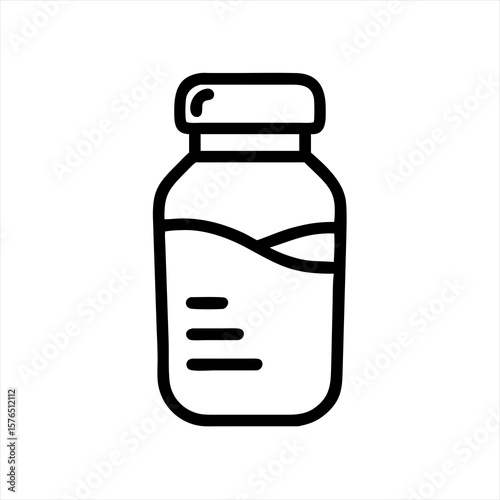Depicts a bottle containing liquid silhouette vector illustration