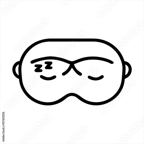 Sleep mask simple line drawing vector silhouette illustration