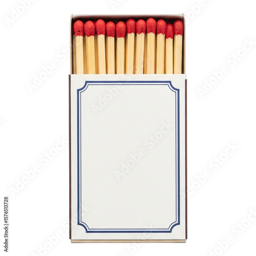 Matches in a box with red tips are ready for lighting a fire or starting a flame.
