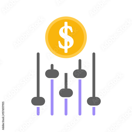 dynamic pricing line icon vector illustration, pictogram isolated on white background. color editable
