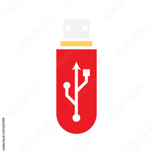 Vector usb flash drive vector icon  vector illustration, pictogram isolated on white background. color editable
