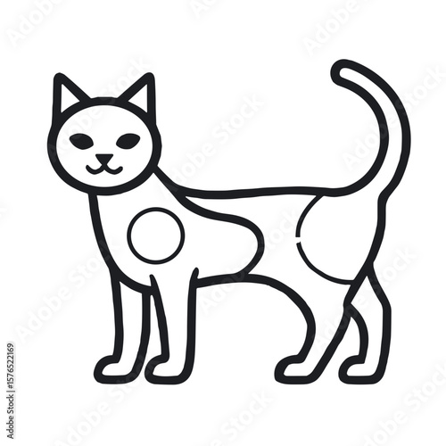 Cat dot marker coloring page – printable animal worksheet for kids