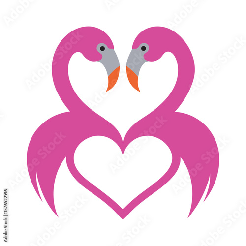 Flamingo Duo In Heart Shape Pose