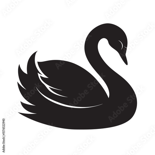 Swan Resting In Serene Position