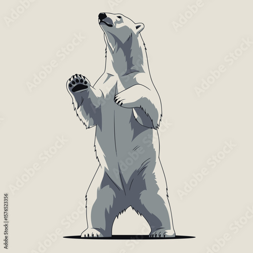 cute polar bear stanting on hind legs