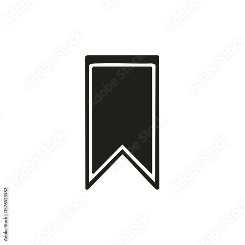 Bookmark Icon:  Symbol for Saving Progress or Marking Favorite Content;  Simple Ribbon Shape Isolated Against White Background