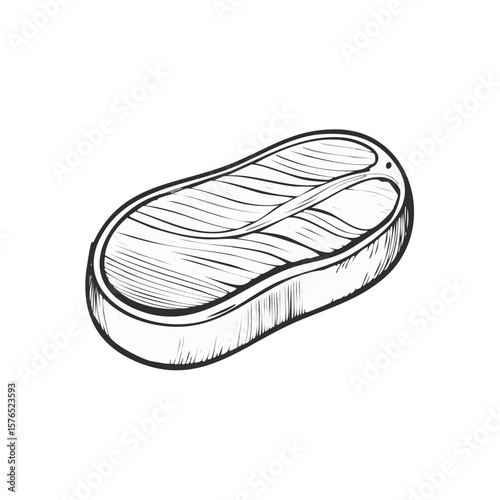 Hand Drawn Raw Meat Steak Illustration, Perfect for Butcher Shop, Restaurant, and Grilling Concepts