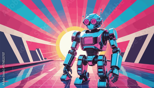 Black silhouette grid of robots with assorted head shapes and antennae for AI branding, character design, and futuristic concept art