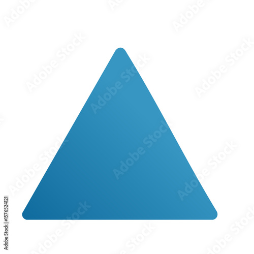 Isolated blue gradient triangle graphic illustration with rounded corners for digital design elements