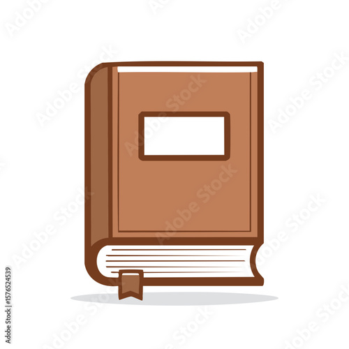 Illustrated Brown Hardcover Book with Bookmark for Reading and Study