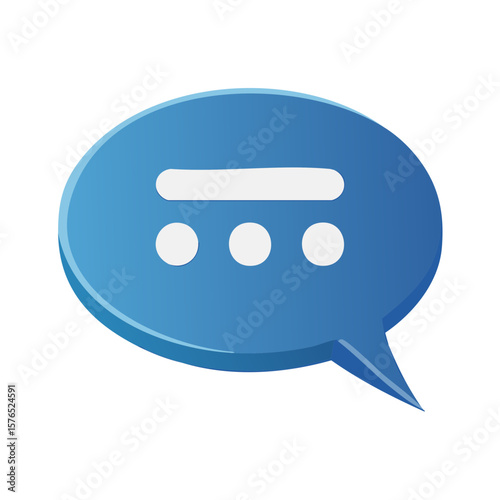 Blue speech bubble icon with ellipses inside representing a waiting message or pending conversation indicator
