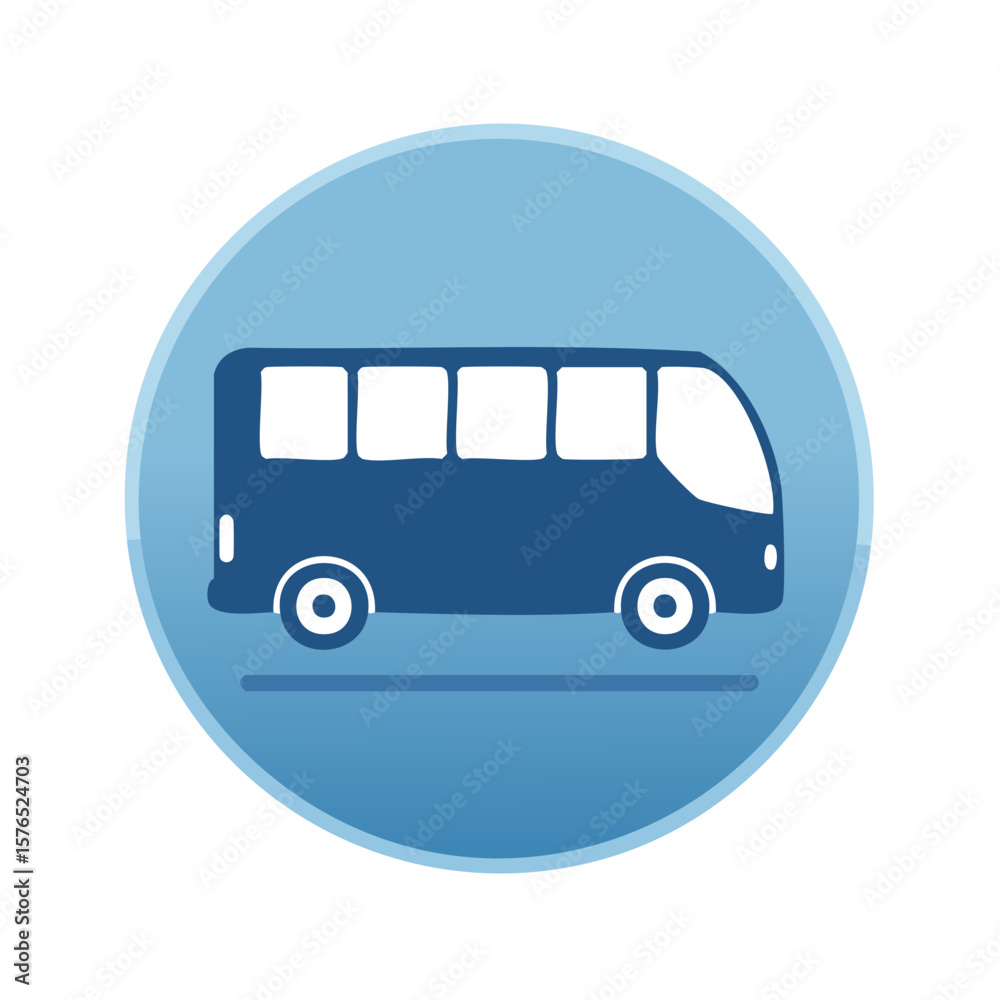 Blue Van Icon Illustration Shuttle Service Transportation Graphic Design Element Blue Van Icon Illustration Shuttle Service Transportation Graphic Design Element