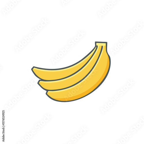 Illustration of a Bunch of Bananas Yellow Fresh Fruit Healthy Food Tropical Diet