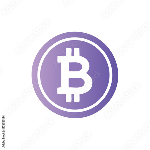 Bitcoin Symbol Illustration Purple Cryptocurrency Digital Finance Technology Concept