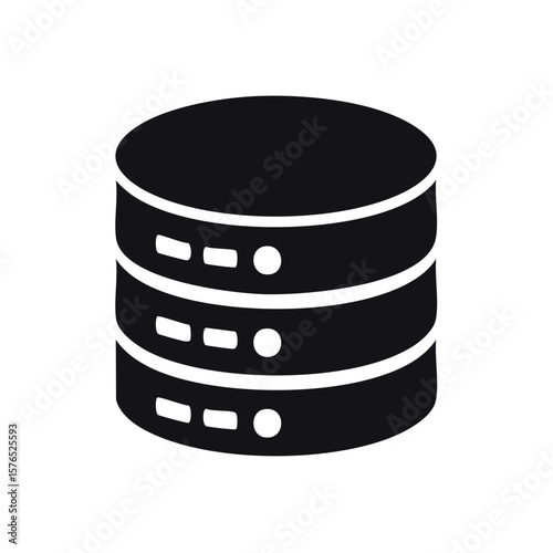 Black Data Storage System Icon Vector Design Server Room Hardware