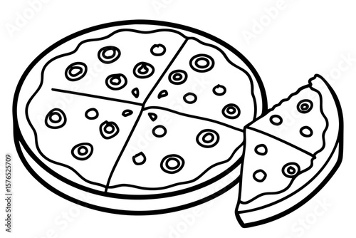 Black and white dice vector illustration with a cartoon fish design perfect for a food or dessert icon