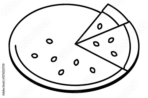 Melon slice vector icon design with colorful food art symbol