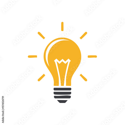 Conceptual lightbulb icon emitting illumination, representing invention, ideas, creativity.