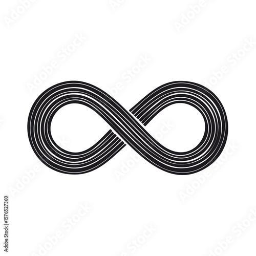 Infinity Symbol Graphic: Multiple Lines Representing Endless Loop or Limitless Concept