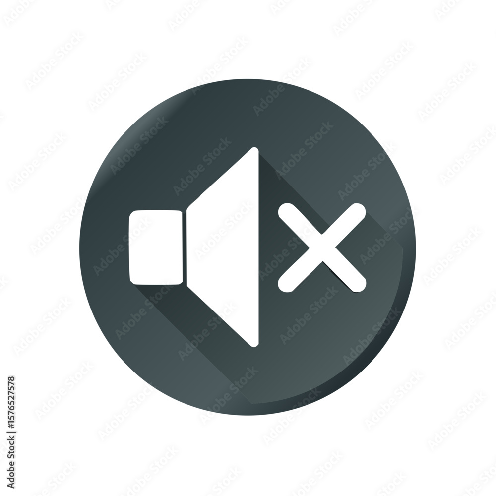 Fototapeta premium Mute volume symbol audio icon media silence quiet sound control button UI sign communication